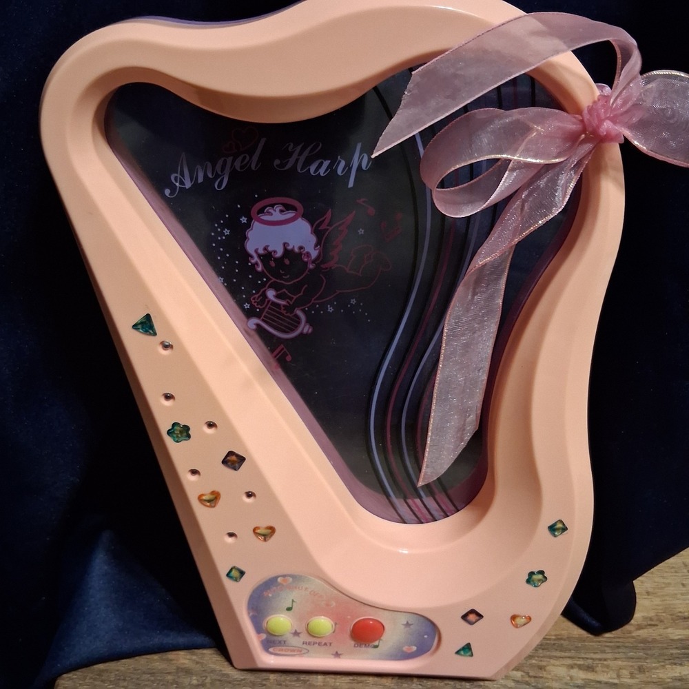 VTG 90s Crown Toy Angel Harp Music Lights Sounds‎ Tested Working EUC Rare HTF